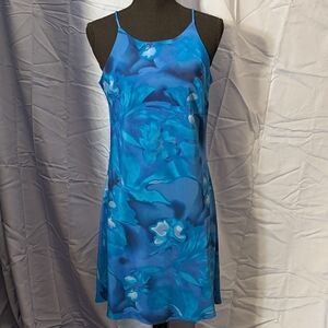 Blue Floral Vintage 90's Slip Dress